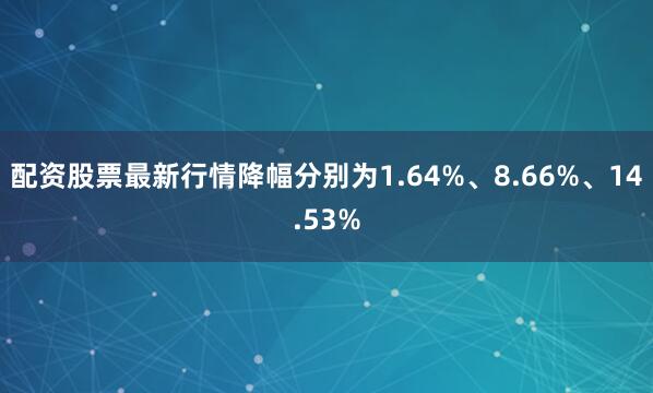 配资股票最新行情降幅分别为1.64%、8.66%、14.53%